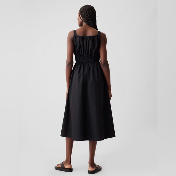 Gap Smocked Midi Dress. Black. NWT. - Picture 3 of 10